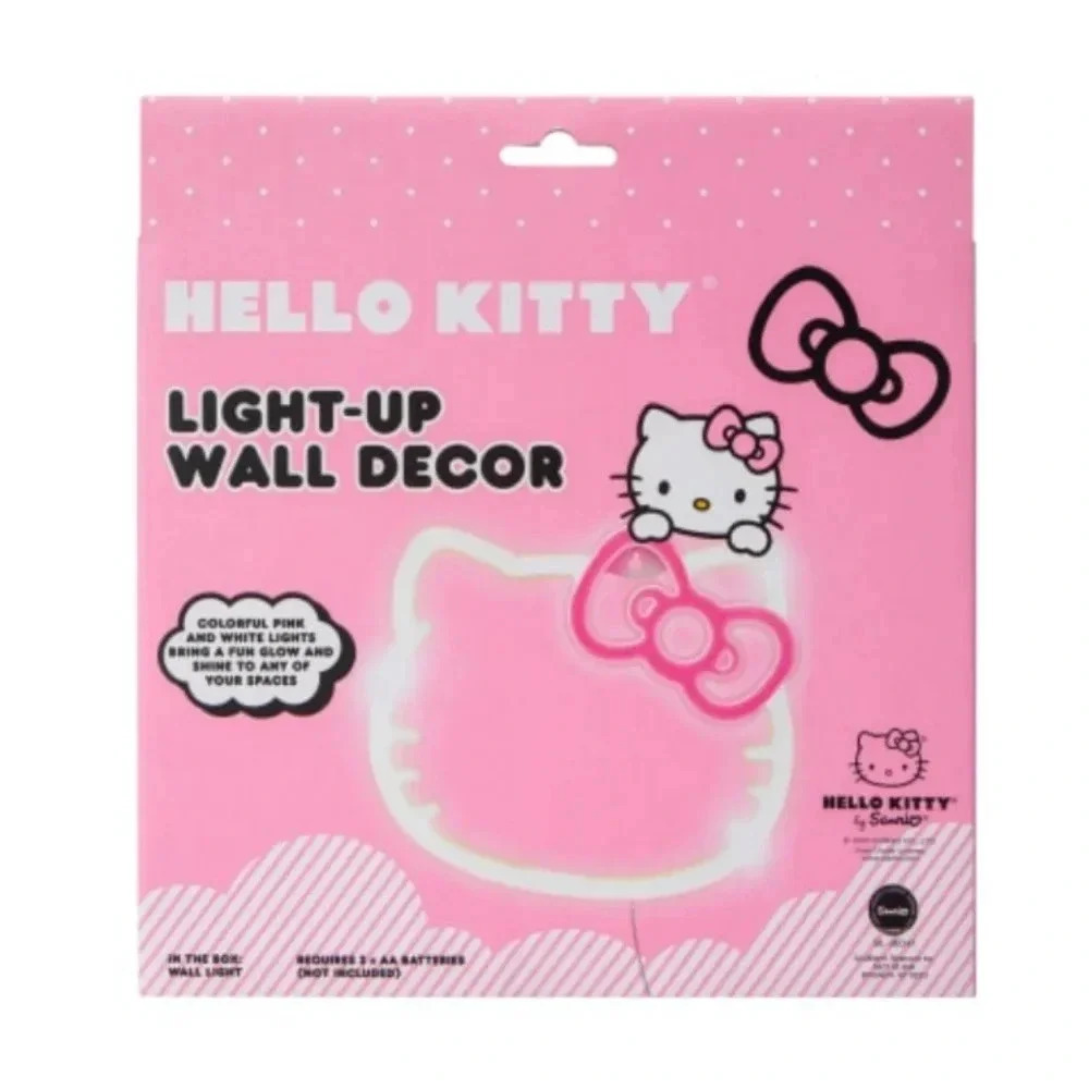 Pink and white Hello Kitty Neon light wall decorations battery operated